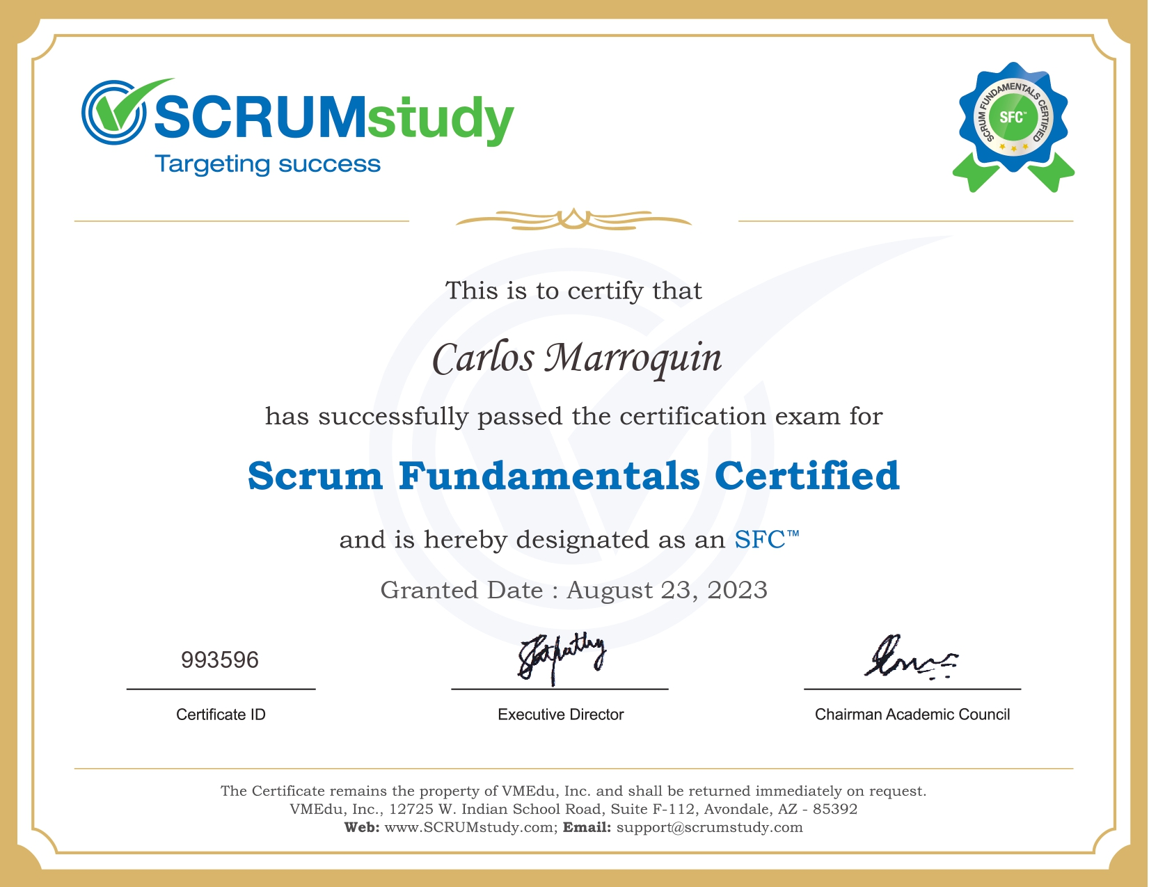 Certificación: Certificación en SCRUM